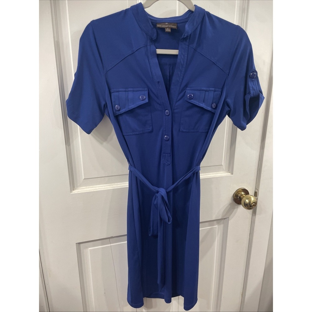 Fenn Wright Mansion Formal Solid Blue Polyester S… - image 1